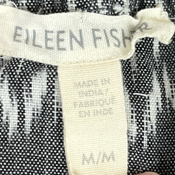 EILEEN FISHER Ash Organic Cotton Aerial Ikat Pleated Skirt Gray Size M Pockets - Picture 8 of 16